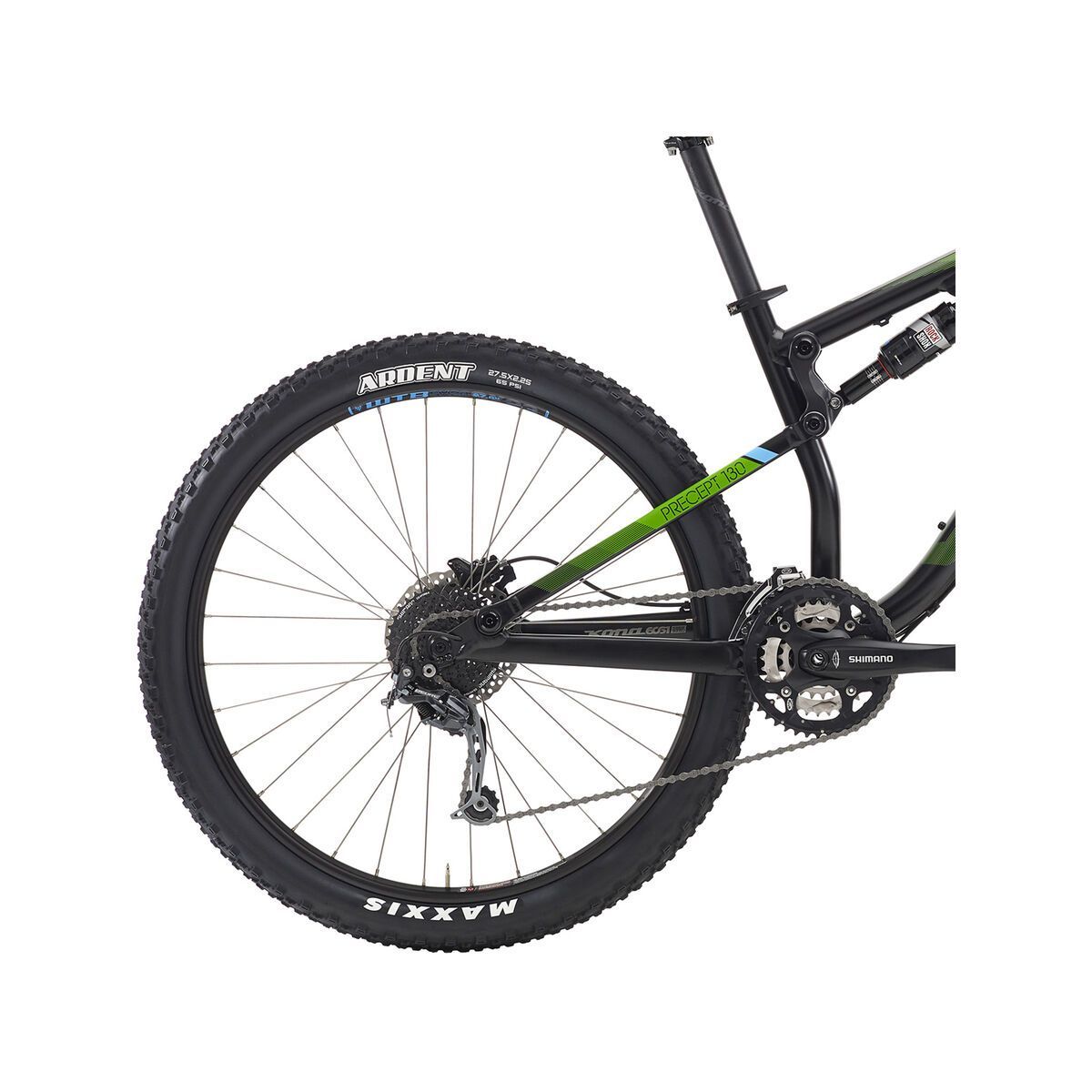 Kona Precept 130, matt black w/ green & cyan decals - Bild 4