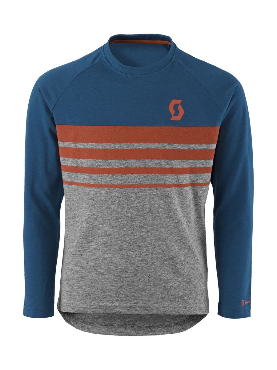 Scott Trail DRI 40 L/SL Junior Shirt, eclipse blue/medium grey heather - Bild 1