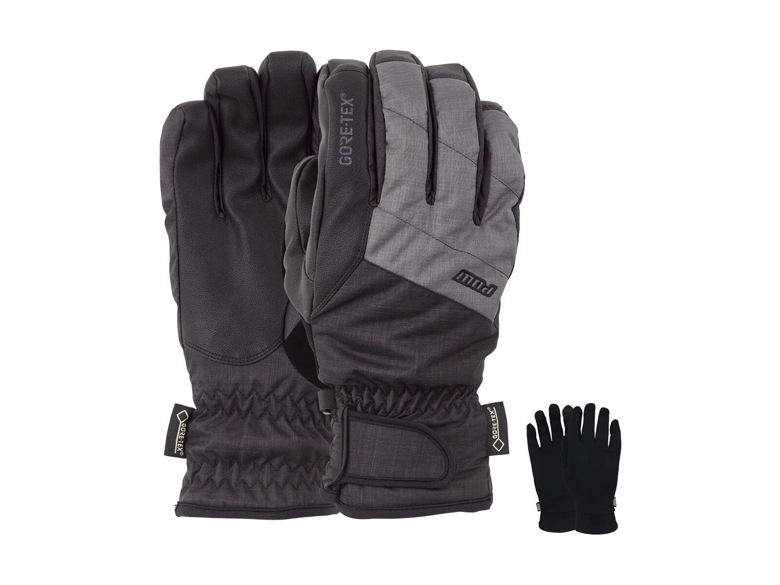 POW Gloves Warner Gore-Tex Short Glove + Merino Liner, charcoal - Bild 1