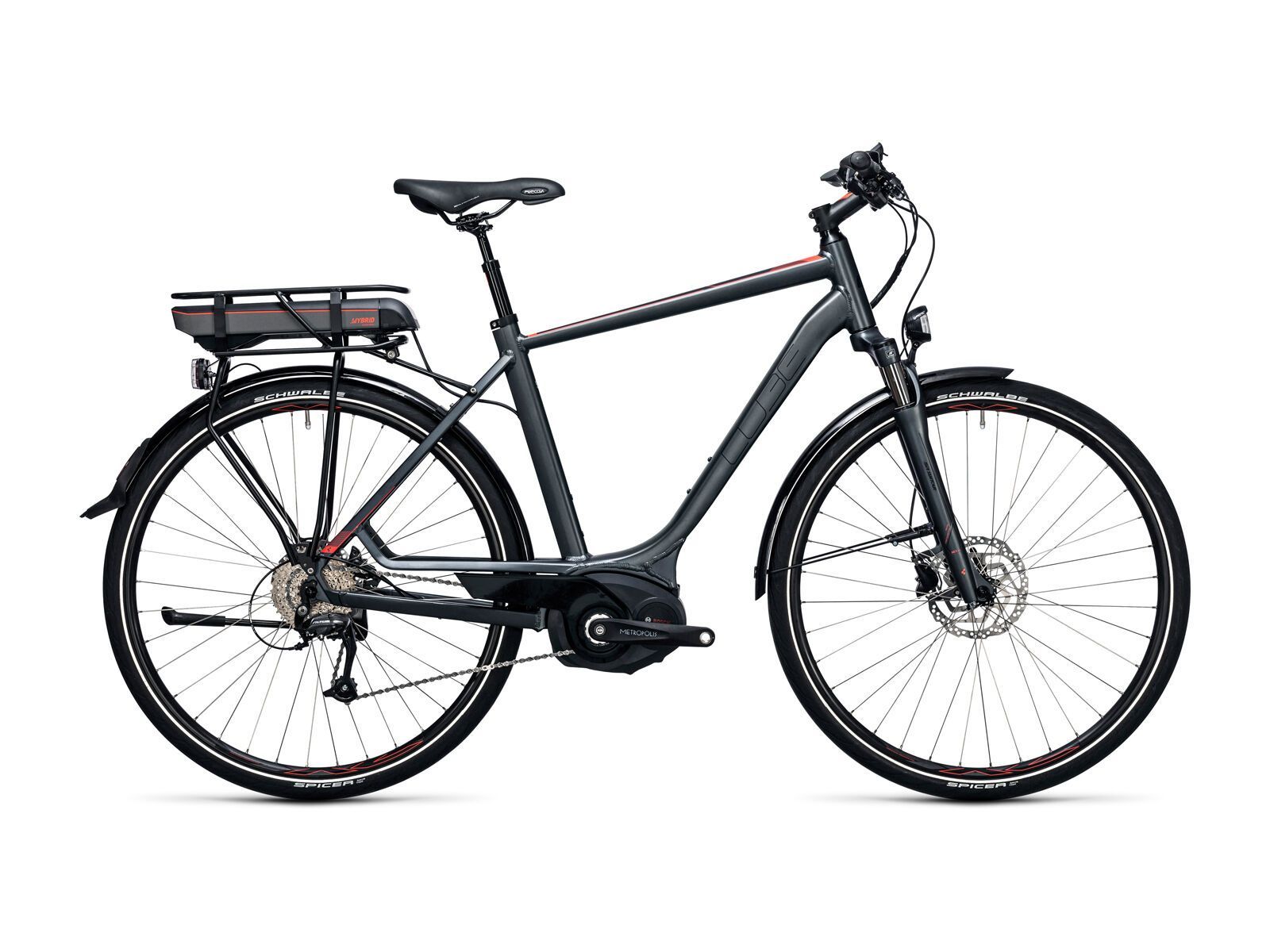 Cube Touring Hybrid 400, grey´n´flashred - Bild 1