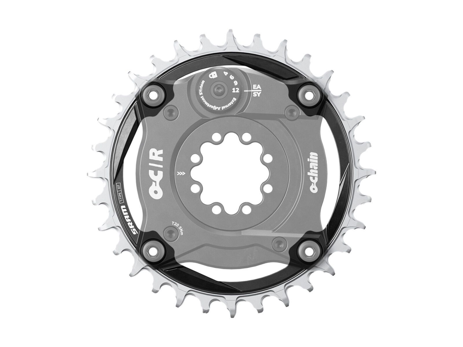 SRAM XX Eagle Transmission Kettenblatt 104 BCD für Ochain Spider, black - Bild 2