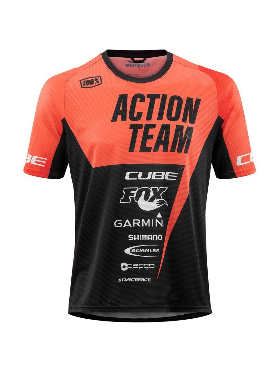 Cube Edge Rundhalstrikot kurzarm X Actionteam, orange´n´black - Bild 1