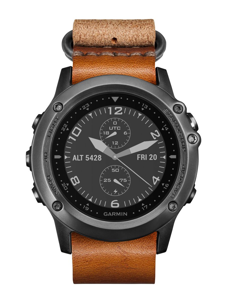 Garmin fenix 3 mit Saphirglas, Lederarmband und Nylonband, grau - Bild 3
