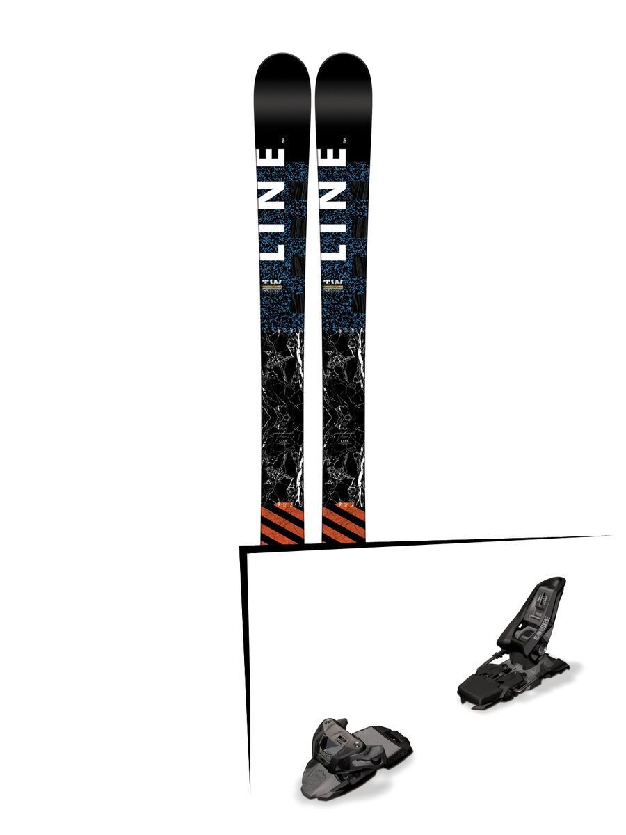 Set: Line Wallisch Shorty 2017 + Squire 11 90 mm, black anthracite - Skiset - Bild 1