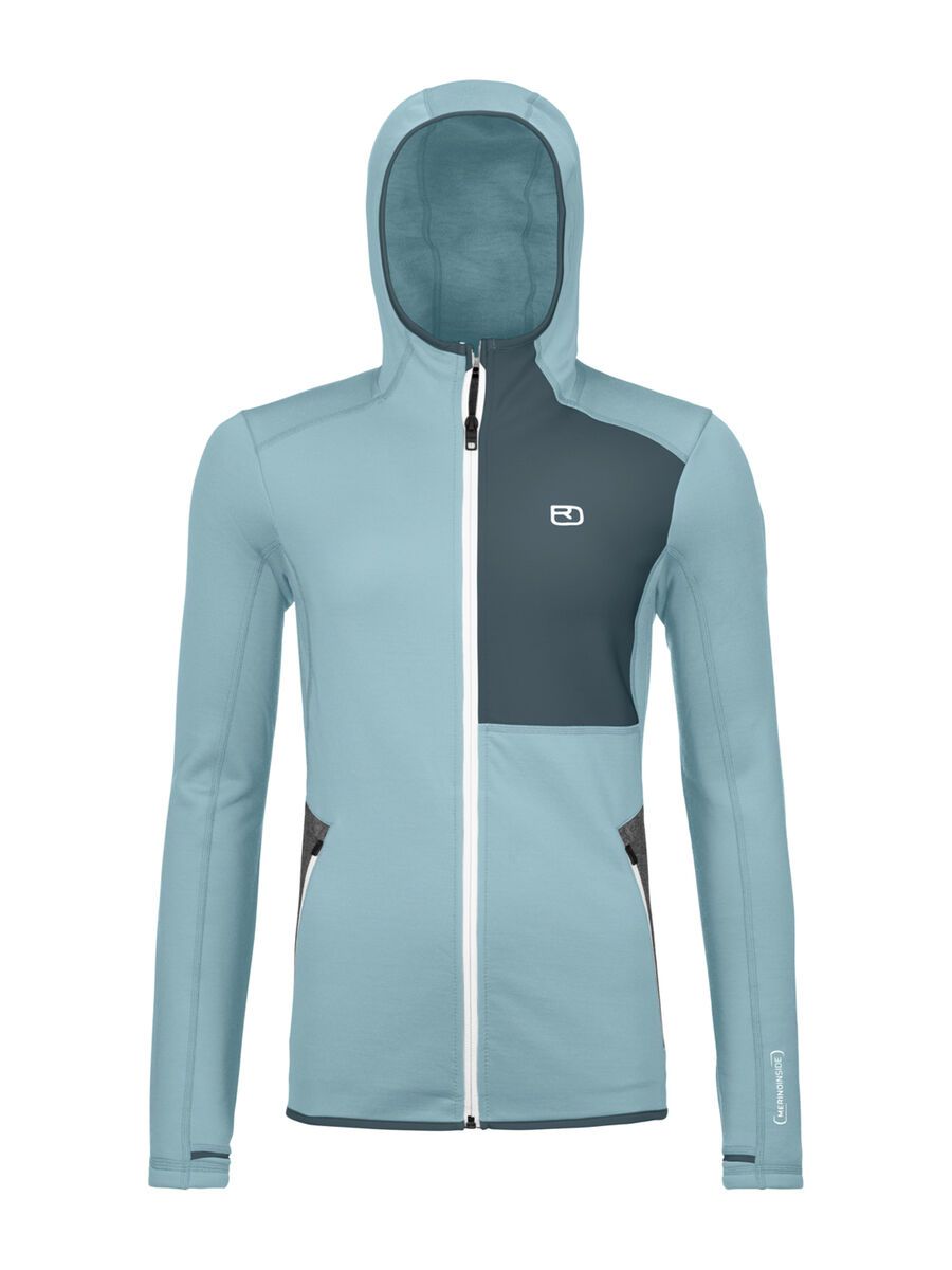 Ortovox Merino Fleece Hoody W, glacier grey - Bild 1