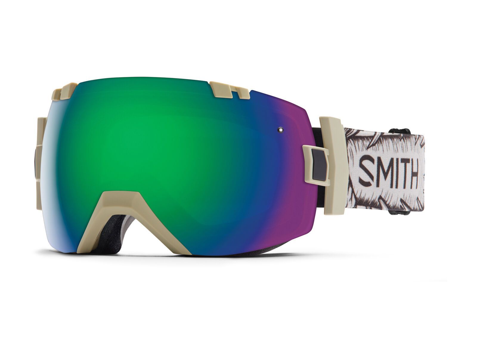 Smith I/Ox + Spare Lens, wise stone throw/green sol-x mirror - Bild 1