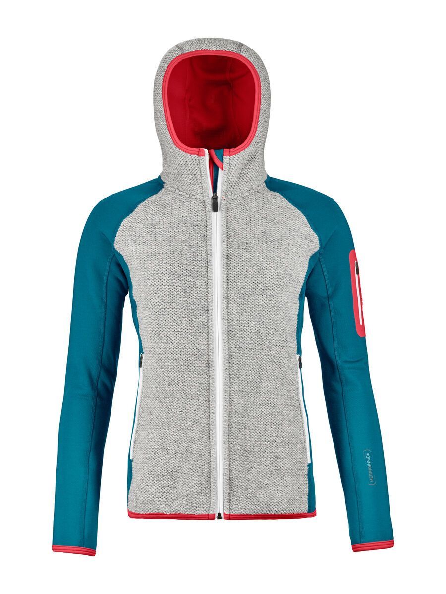 Ortovox Merino Fleece Plus Classic Knit Hoody W, mid aqua - Bild 1