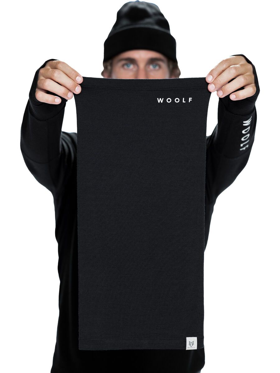 Woolf Merino Tinden Neck Gaiter, black - Bild 4