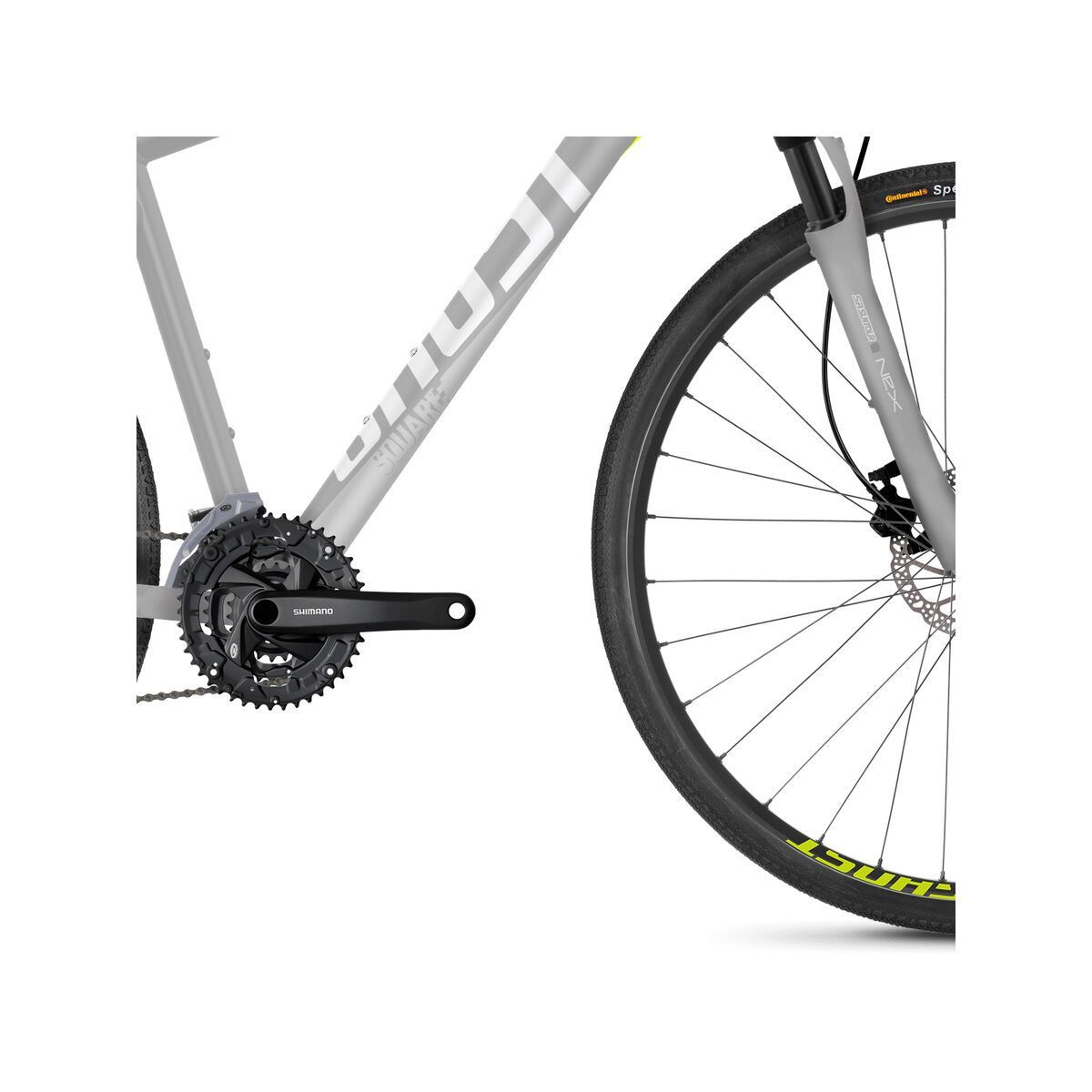 Ghost Square Cross 1.8 AL, palladium silver/iridium silver/neon yellow - Bild 3