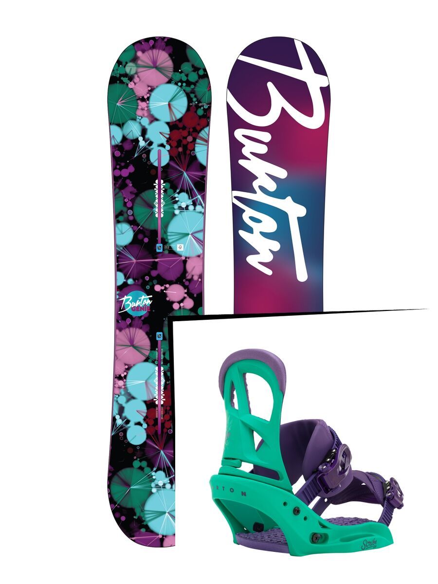 Set: Burton Genie 2016 + Burton Scribe EST 2016, 50 Shades of Green - Snowboardset - Bild 1