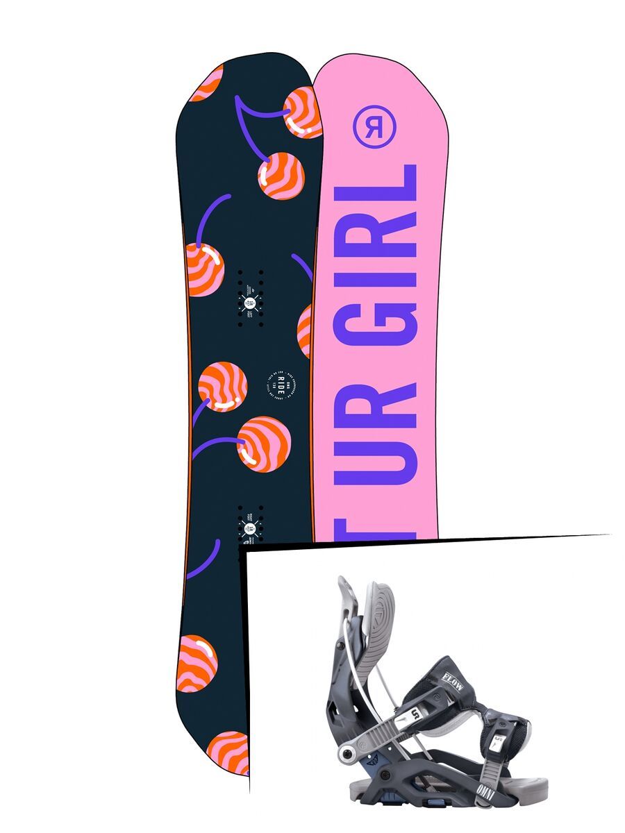 Set: Ride OMG 2017 + Flow Omni 2017, gunmetal - Snowboardset - Bild 1