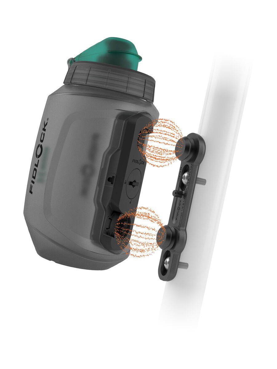 Fidlock Twist Bottle 550 Compact Antibacterial + Bike Base, transparent black/light green - Bild 1