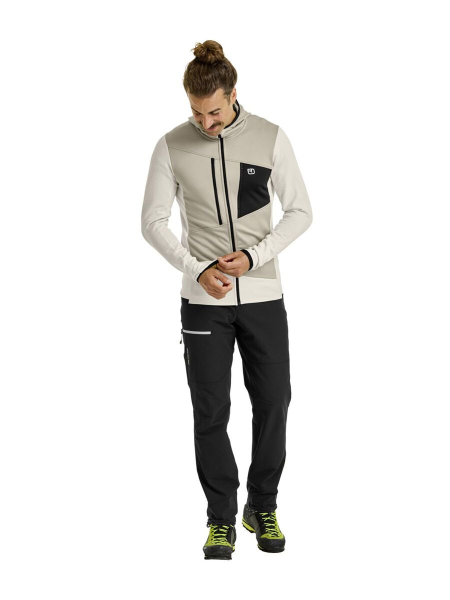 Ortovox Merino Fleece Grid Hoody M, white chalk - Bild 3