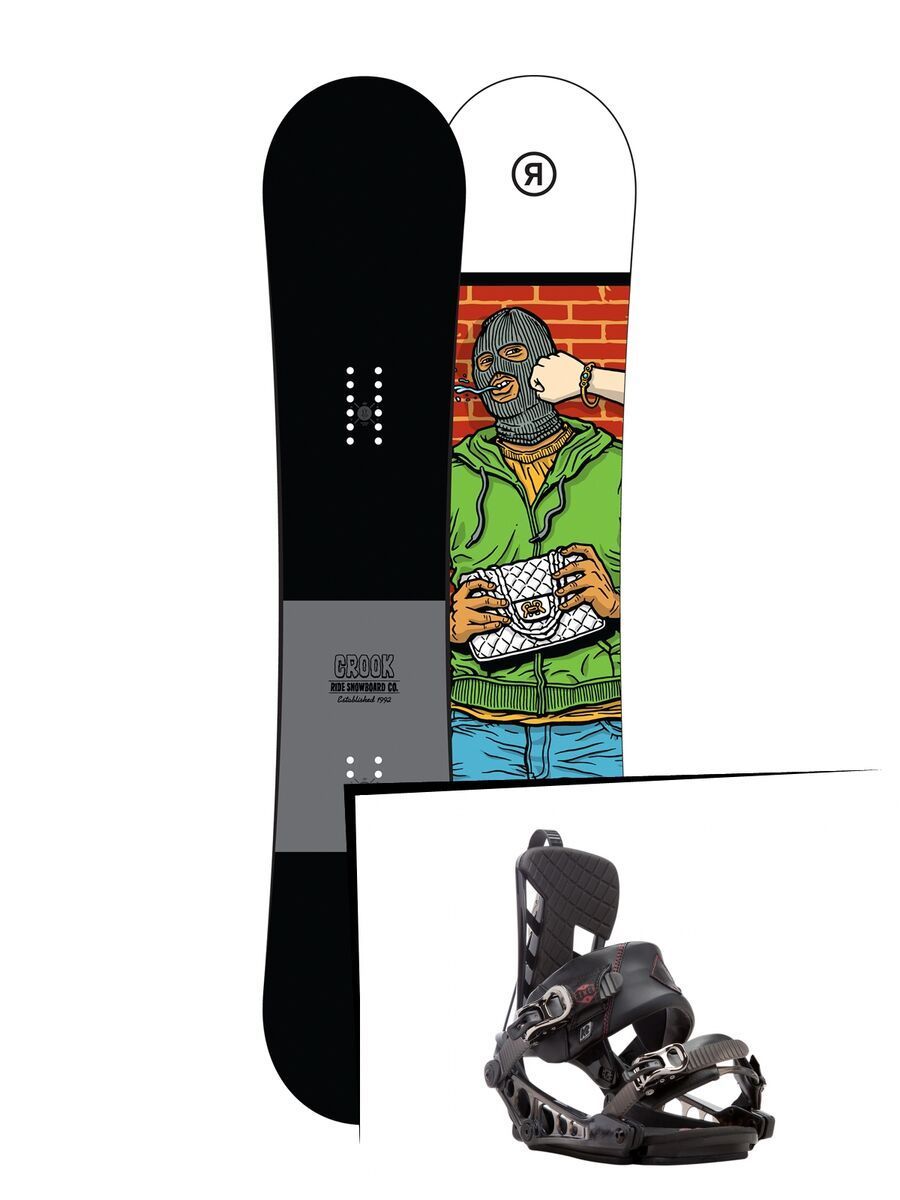 Set: Ride Crook 2017 + K2 Cinch CTS 2017, black - Snowboardset - Bild 1