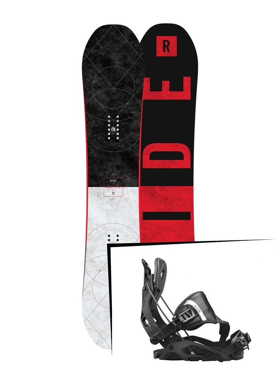 Set: Ride Machete GT 2017 + Flow Fuse Hybrid 2017, black - Snowboardset - Bild 1