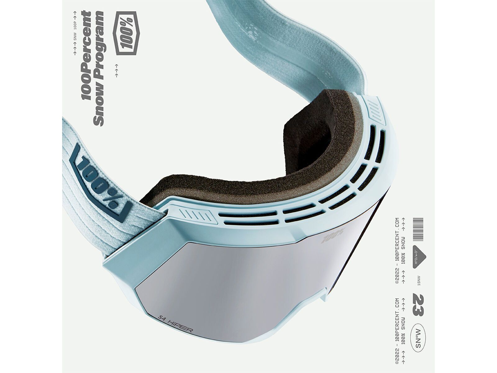 100% Snowcraft XL - HiPER Grey-Blue w/Silver ML Mi, mason - Bild 4