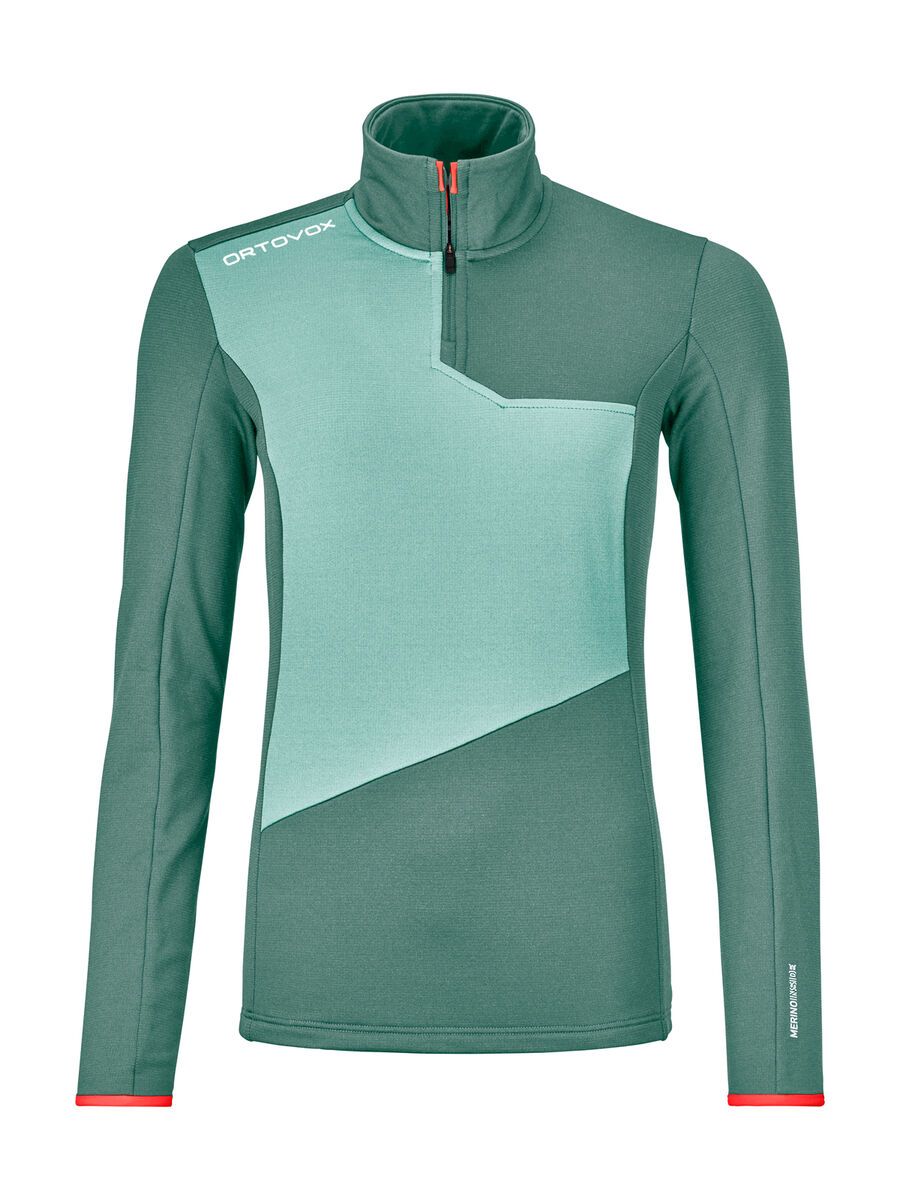 Ortovox Merino Fleece Light Zip Neck W, arctic grey - Bild 1