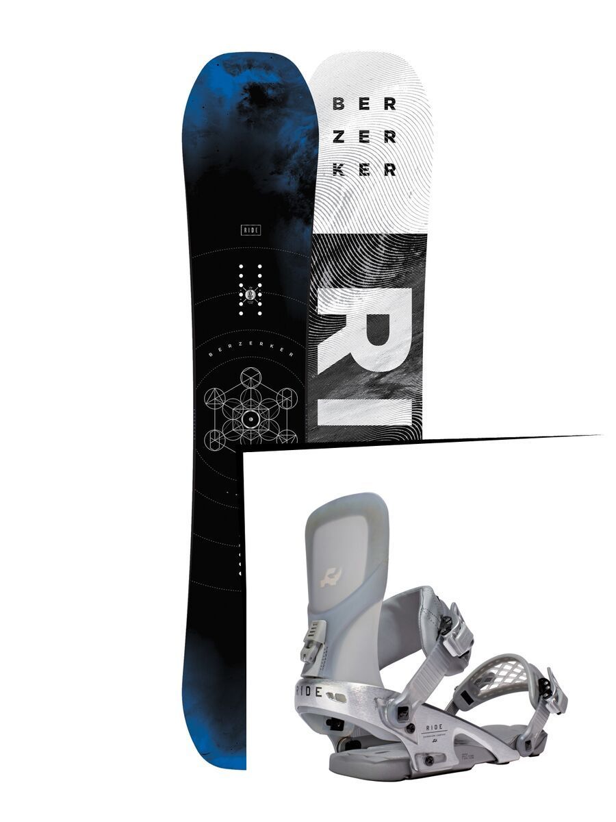 Set: Ride Berzerker 2017 + Ride Rodeo LTD 2016, silver - Snowboardset - Bild 1