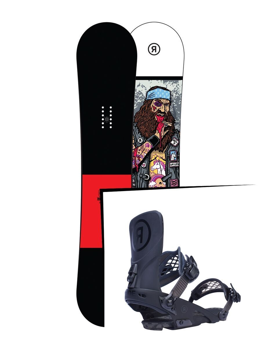 Set: Ride Crook Wide 2017 + Ride LTD, black - Snowboardset - Bild 1