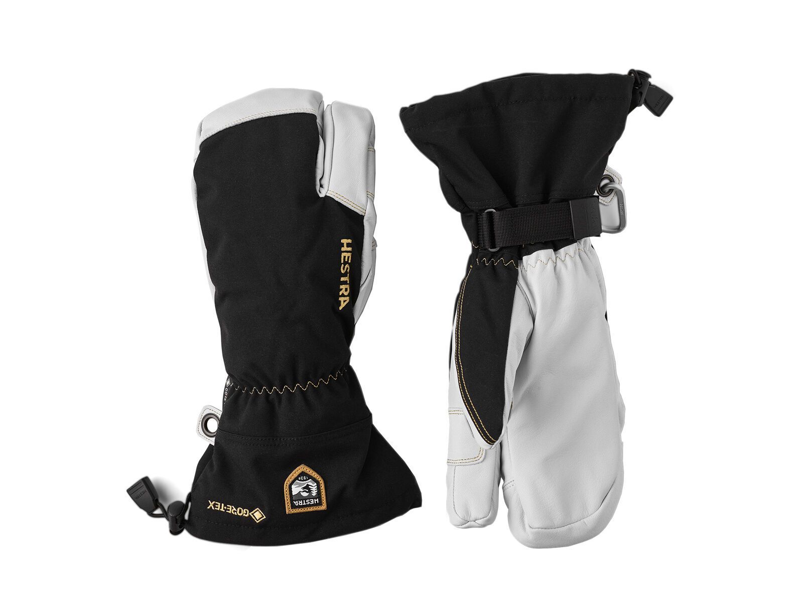 Hestra Army Leather Gore-Tex 3 Finger, black/natural grey - Bild 1