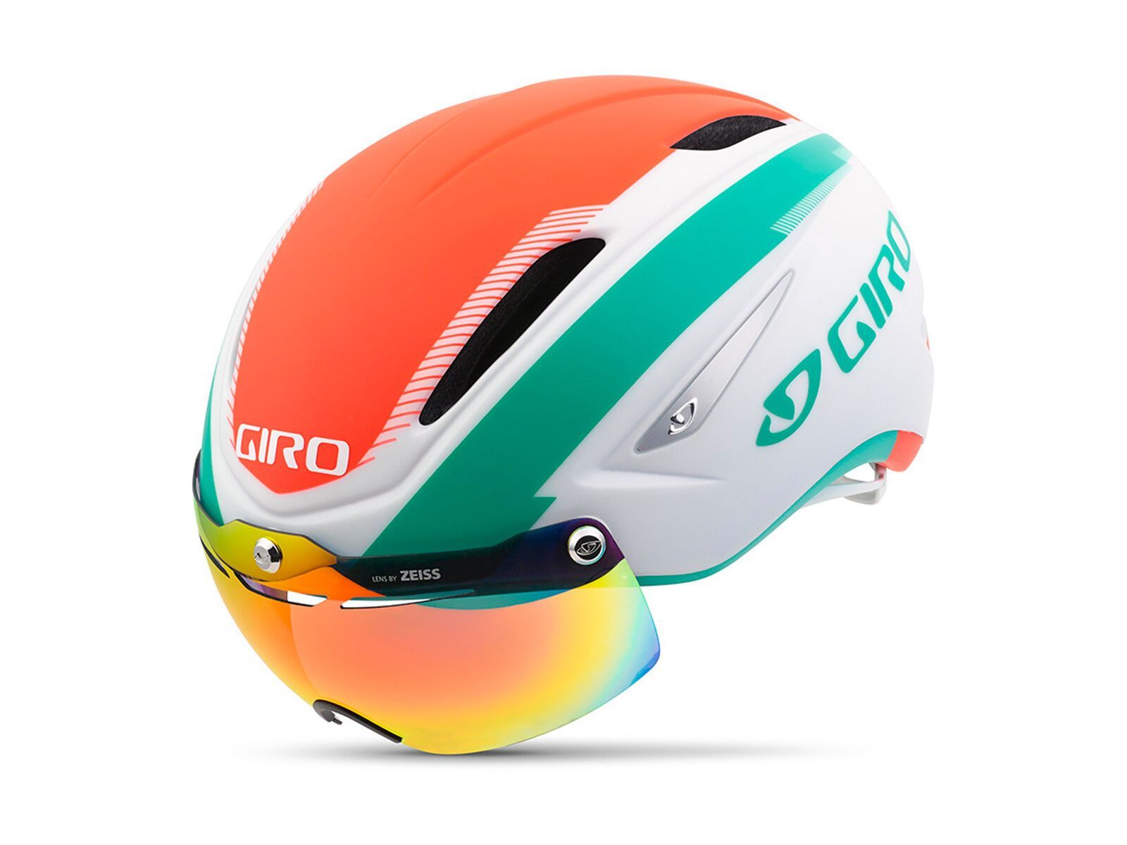 Giro Air Attack Shield, mat white/turquoise/vermillon - Bild 1