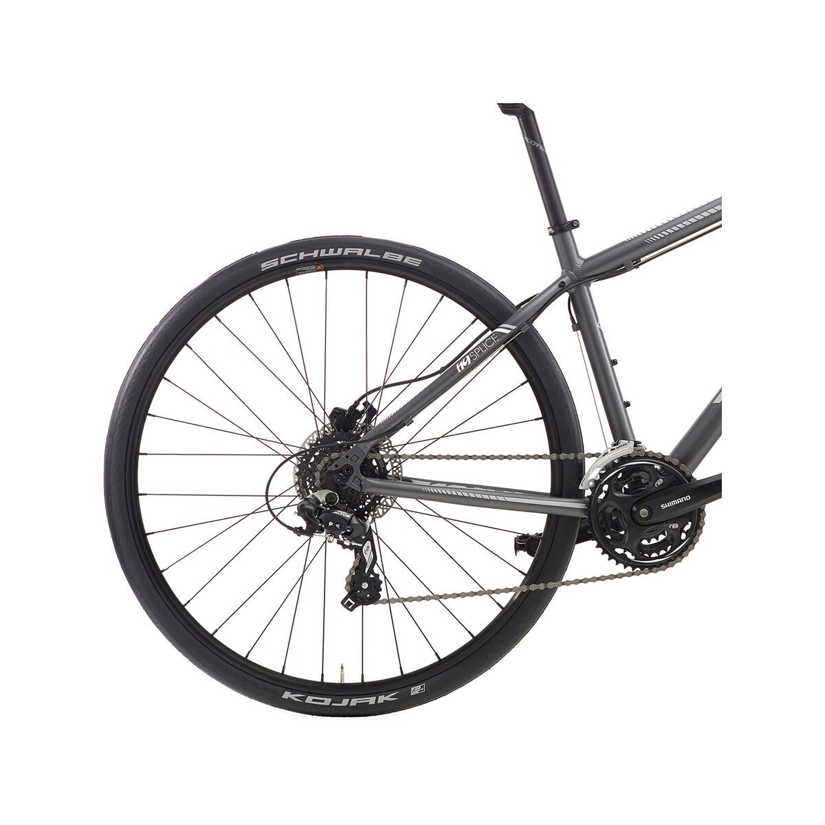 Kona Splice, matt charcoal w/ silver & white decals - Bild 4