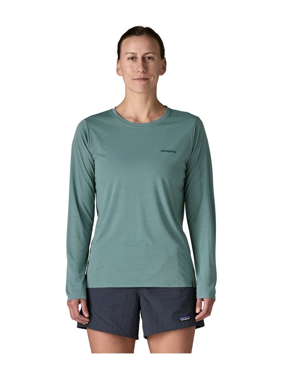 Patagonia Women's Long-Sleeved Capilene Cool Daily Shirt - Boardshort Logo, blue sage/light blue sage x-dye - Bild 3
