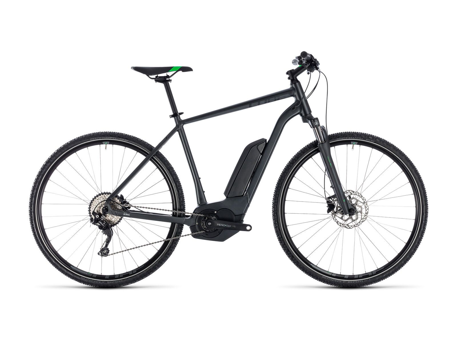 Cube Cross Hybrid Pro 400, grey´n´flashgreen - Bild 1