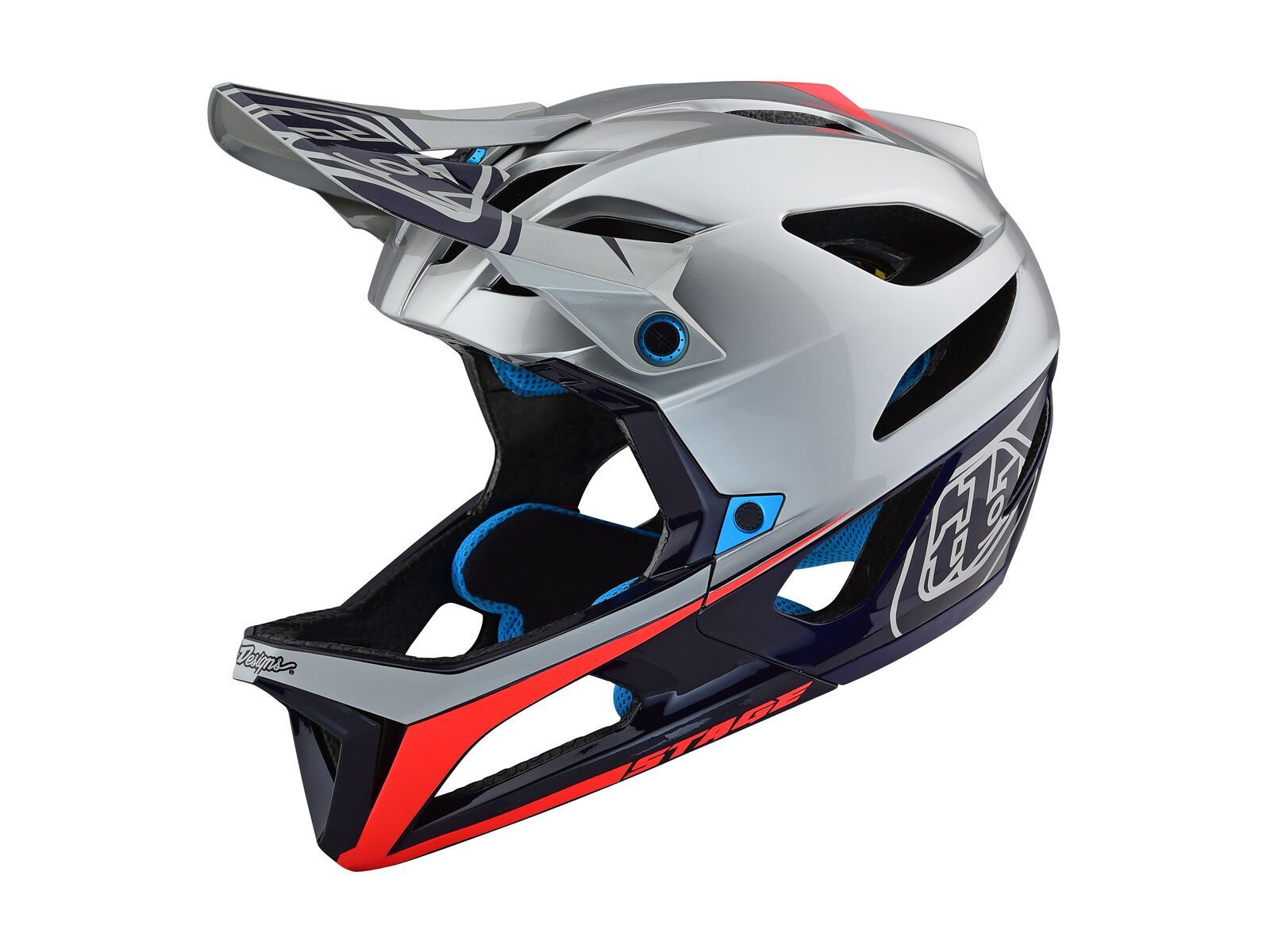 TroyLee Designs Stage Race Helmet MIPS, silver/navy - Bild 1