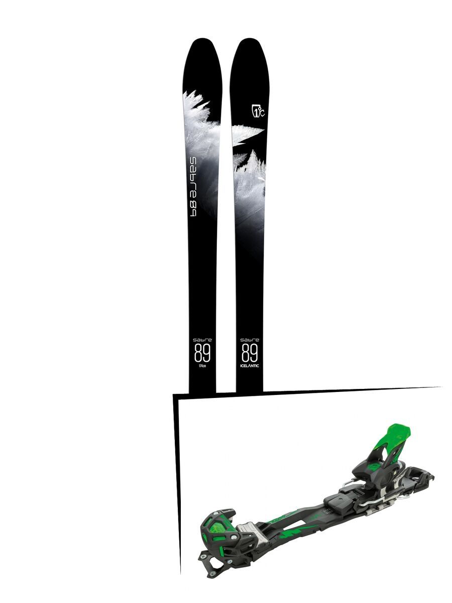 Set: Icelantic Sabre 89 2018 + Tyrolia Adrenalin 16 solid black flash green - Bild 1