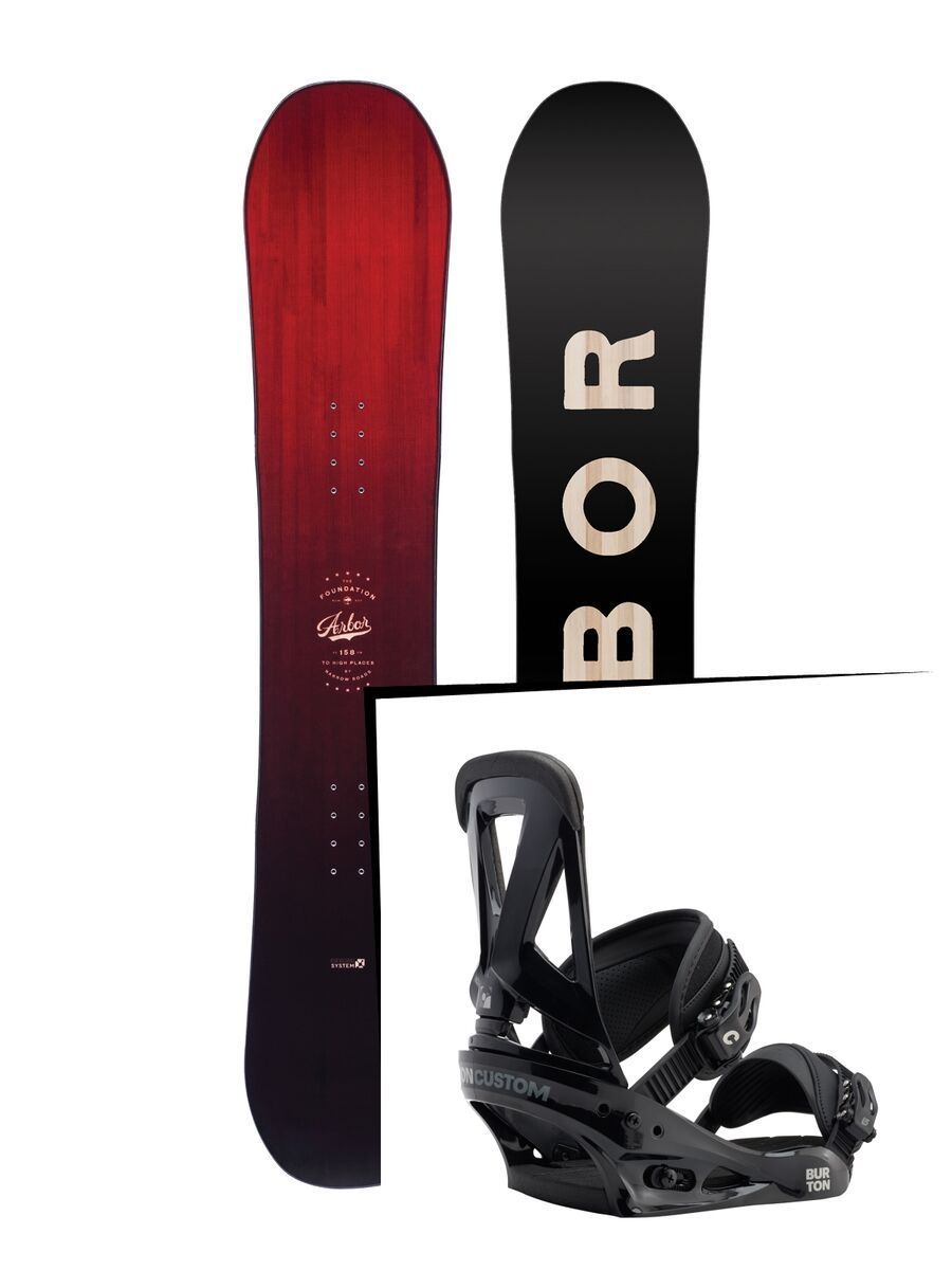 Set: Arbor Foundation 2017 + Burton Custom 2017, black - Snowboardset - Bild 1