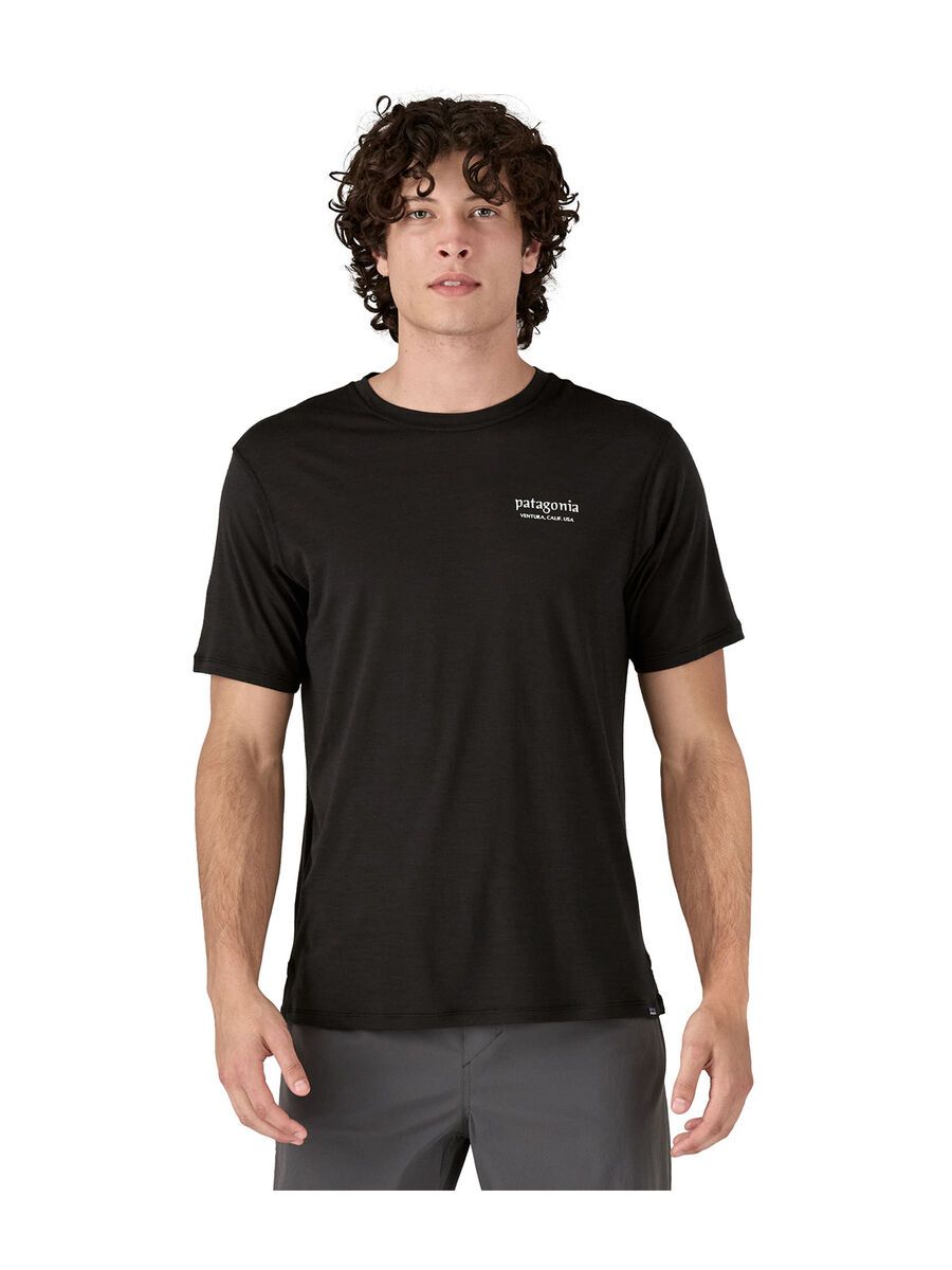 Patagonia Men's Cap Cool Merino Blend Graphic Shirt Heritage Header, black - Bild 1