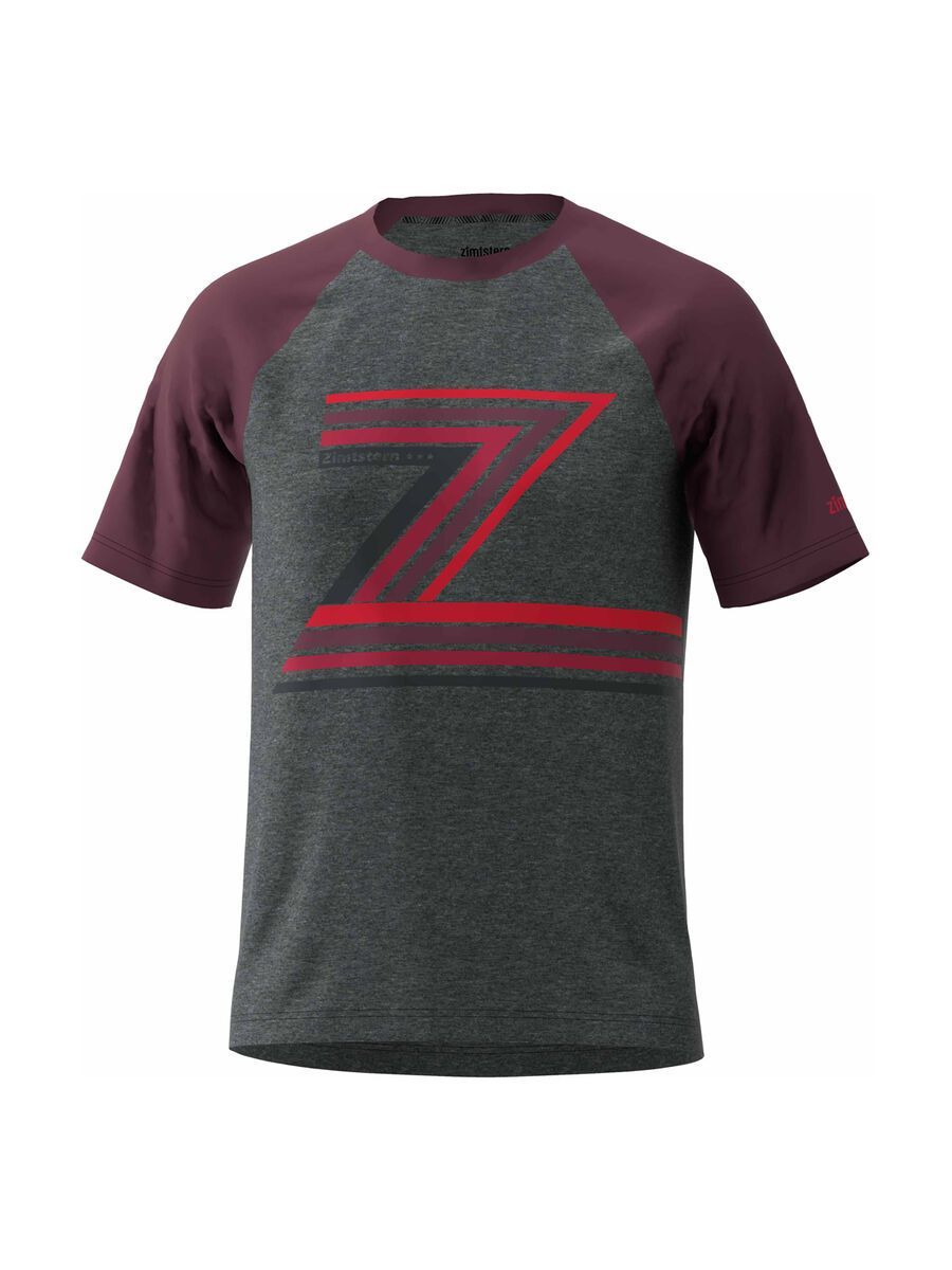 Zimtstern The-Z Tee, gun metal melange/windsor wine - Bild 1