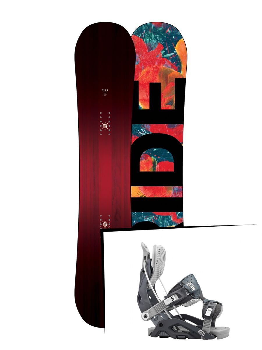 Set: Ride Saturday 2017 + Flow Omni 2016, gunmetal - Snowboardset - Bild 1