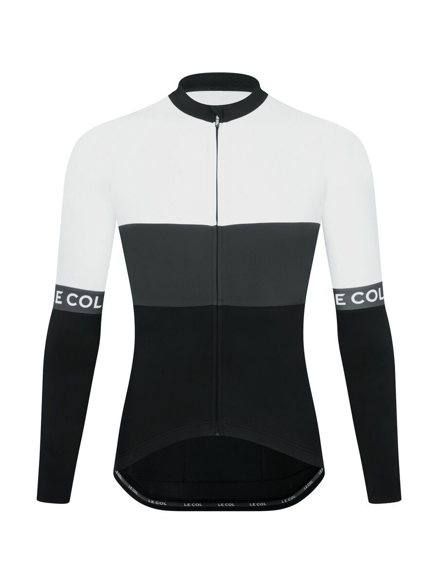 Le Col Sport Tricolour Long Sleeve Jersey, black/grey/white - Bild 1