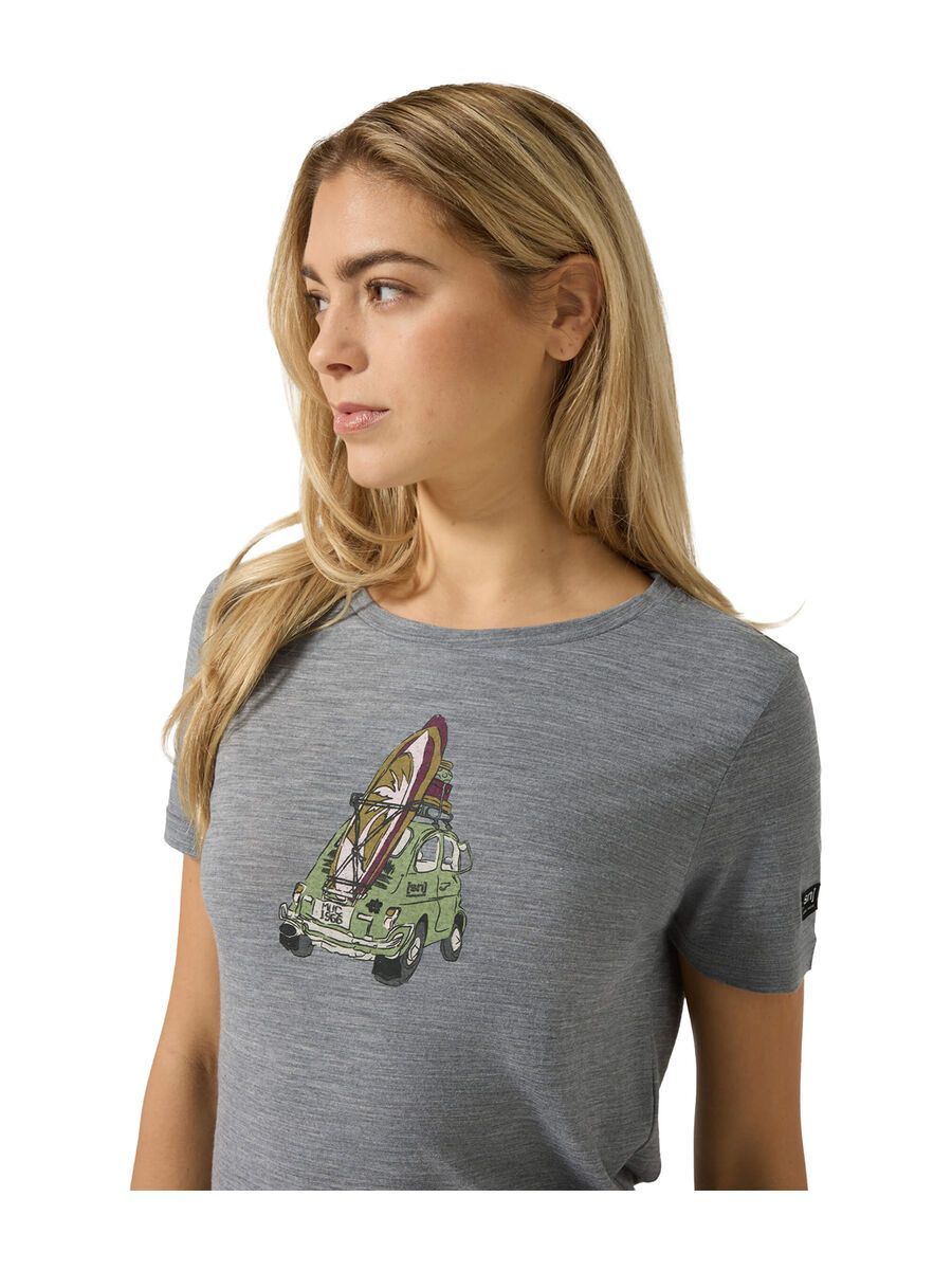 super.natural Surfcar Tee Damen, cashmere grey melange/various - Bild 5