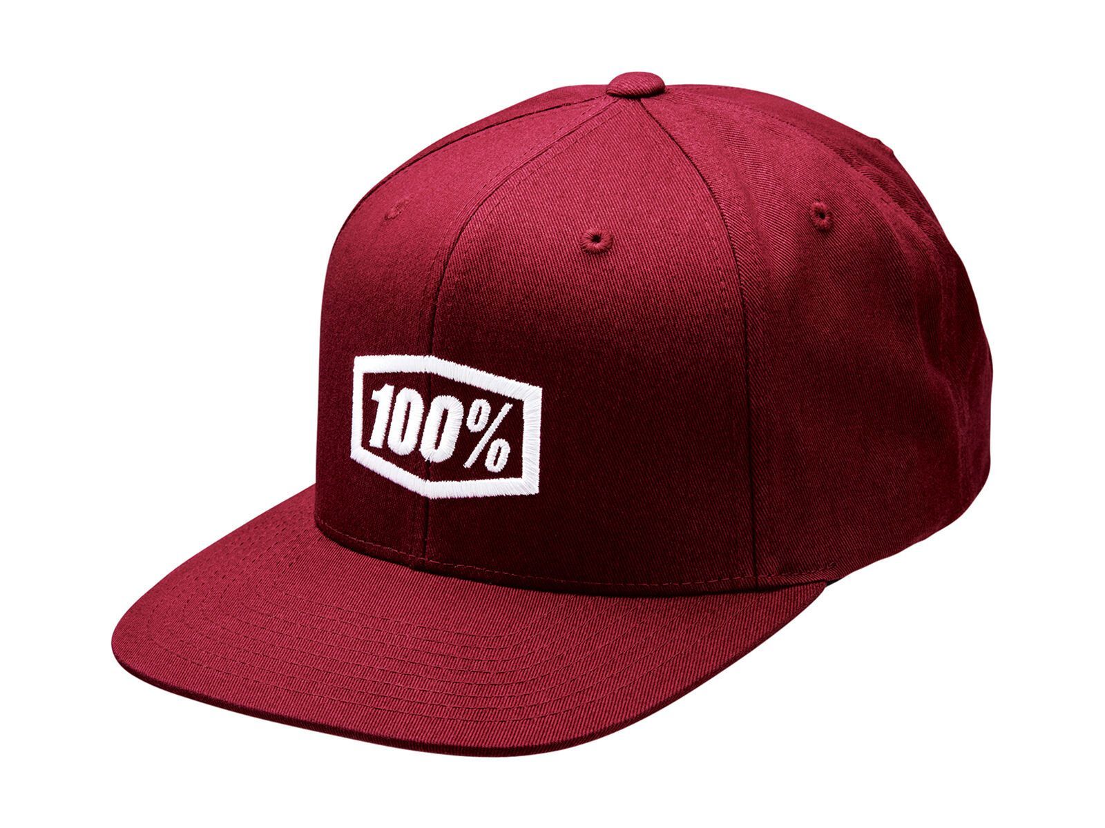 100% Icon AJ Fit Snapback Hat, burgundy - Bild 1