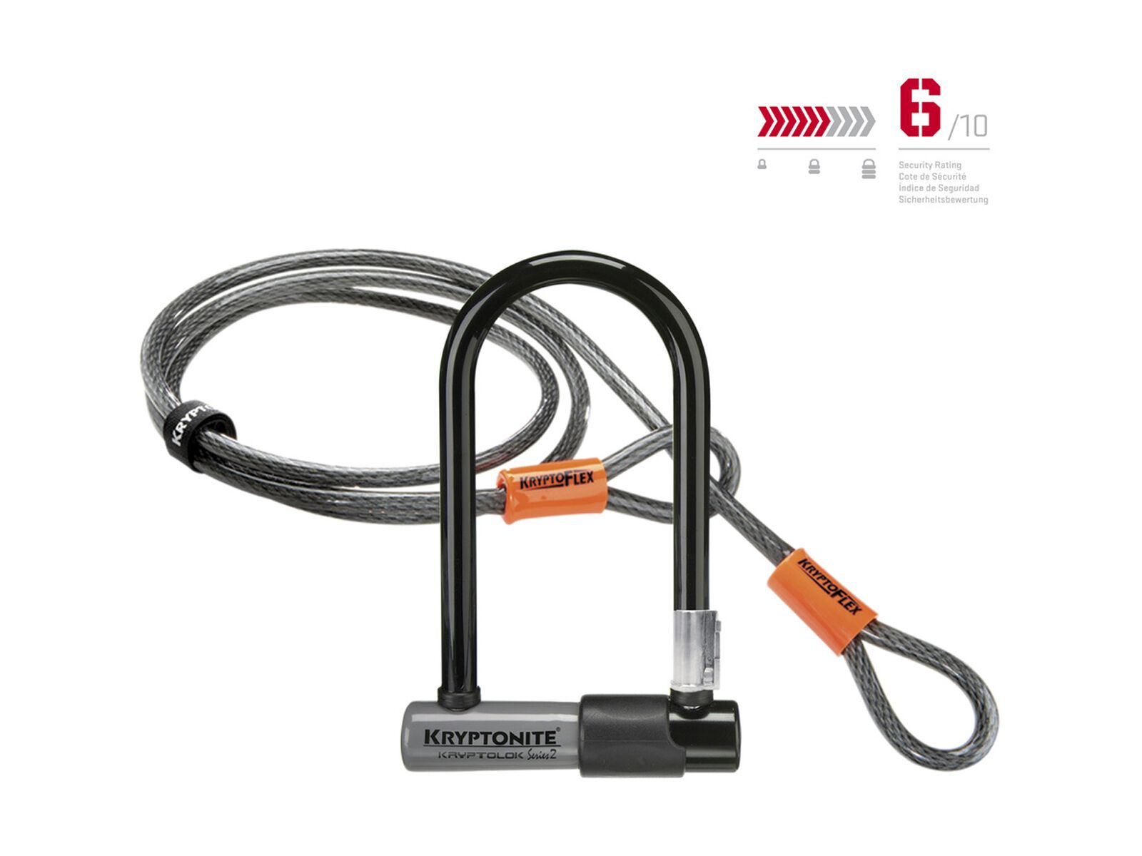 Kryptonite KryptoLok Mini-7 + KryptoFlex, silber/schwarz - Bild 2