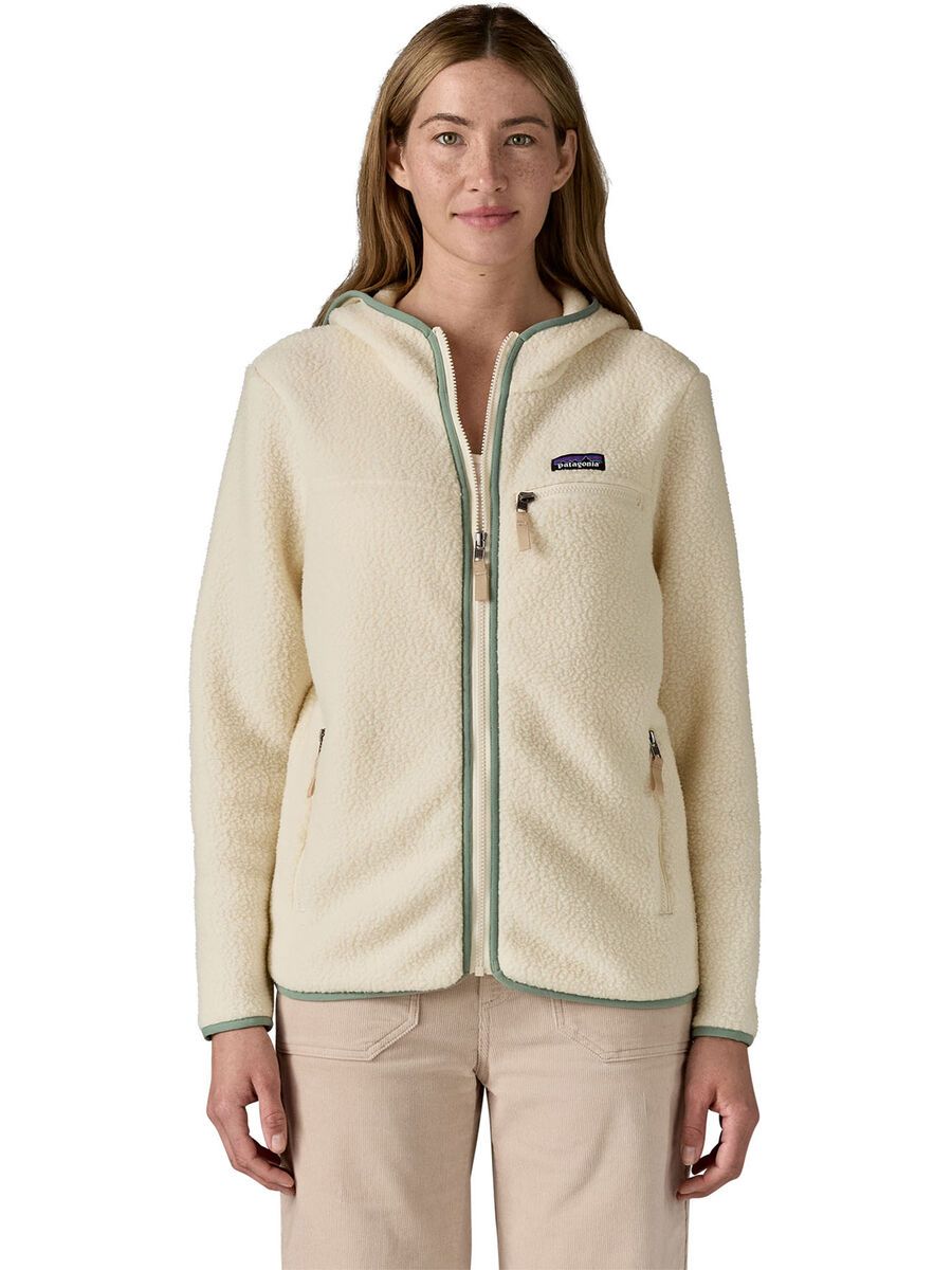 Patagonia Women's Retro Pile Hoody, natural w/ellwood green - Bild 2