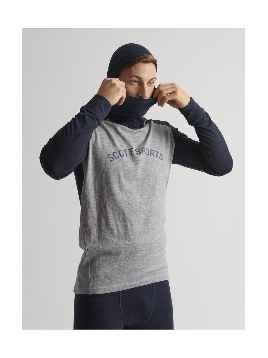 Scott Defined Merino L/SL Men's Hoody, dark blue/light grey melange - Bild 6