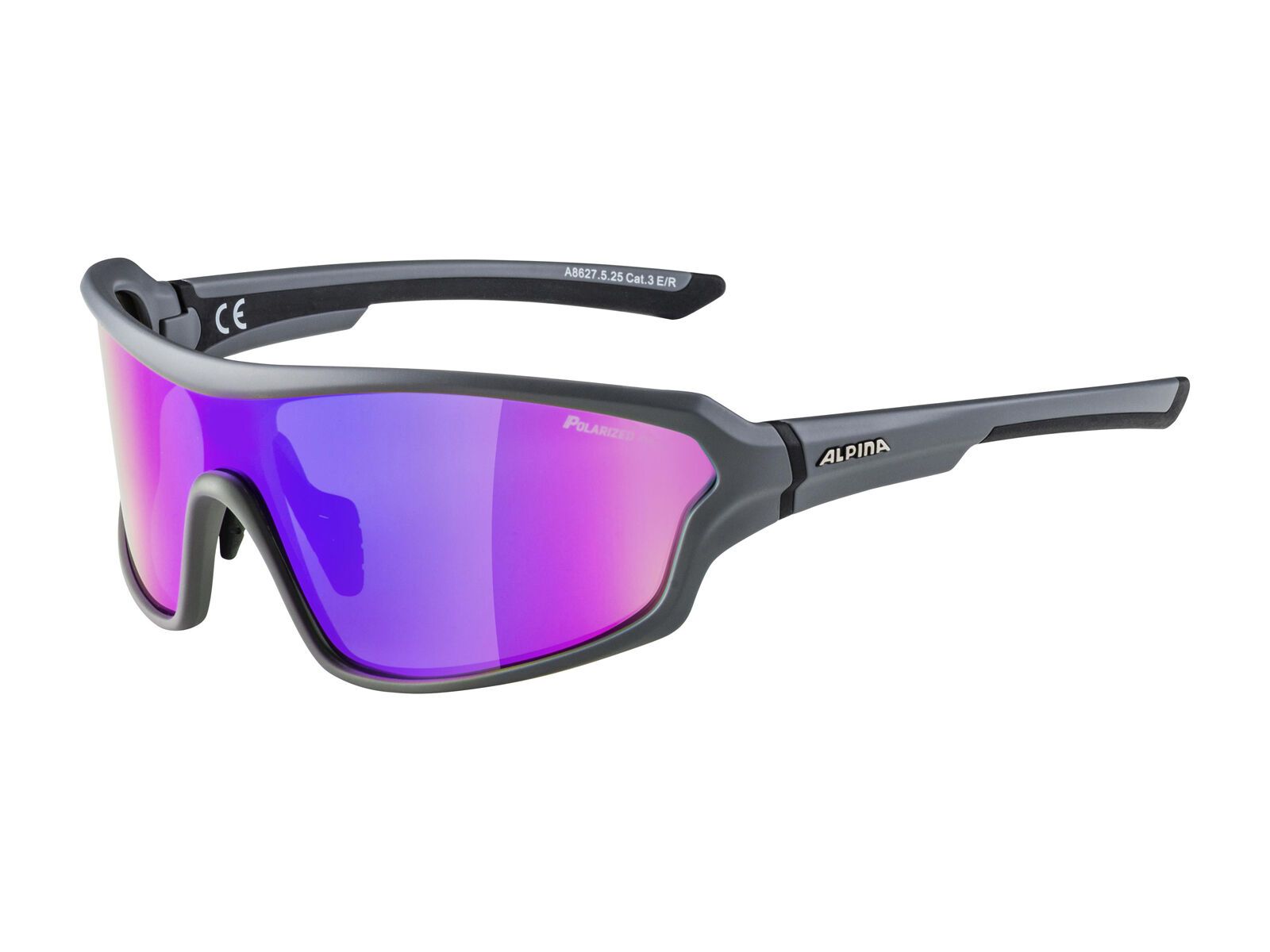 Alpina Lyron Shield P, grey matt-black/Lens: ceramic mirror purple - Bild 1