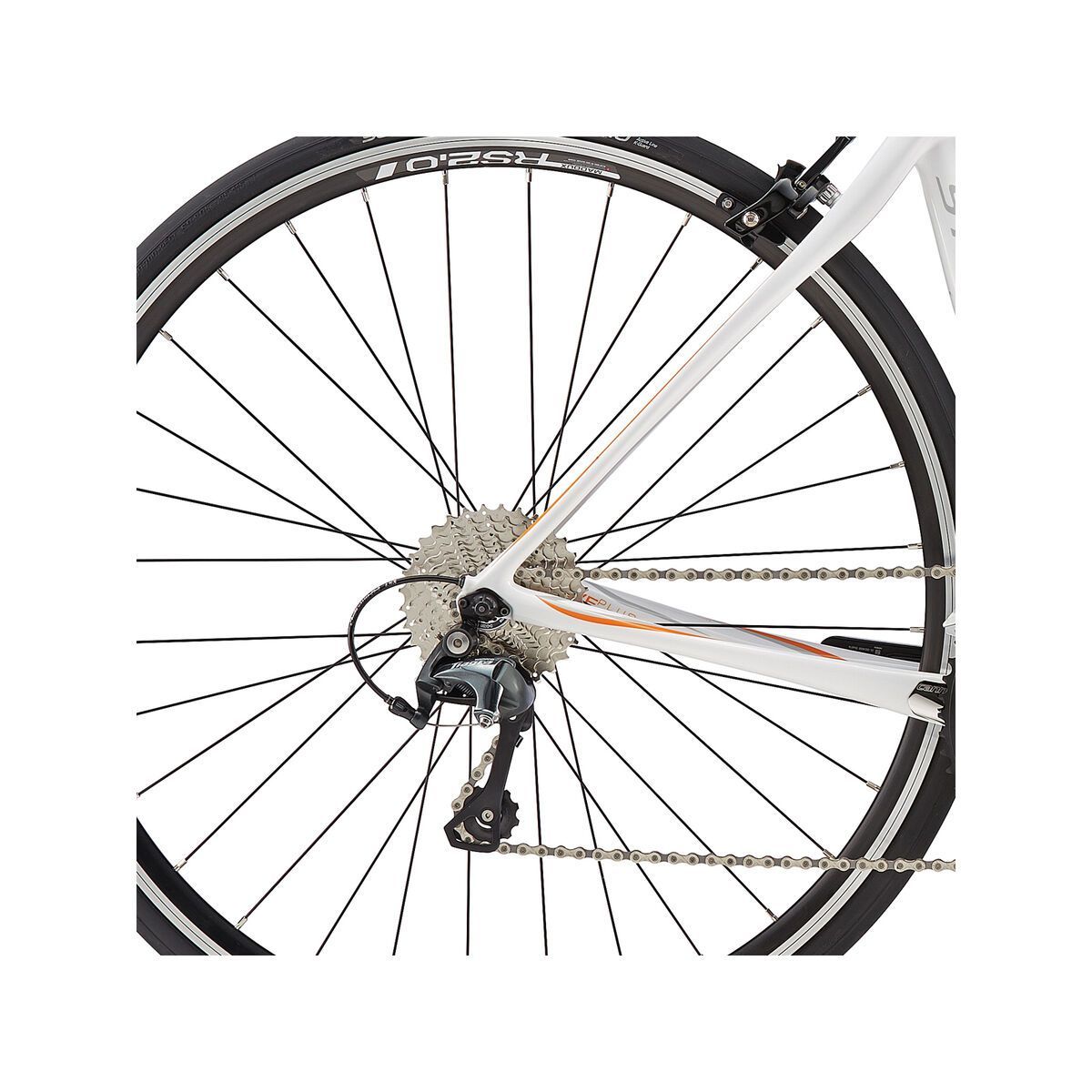 Cannondale Synapse Carbon Women's Tiagra 6, magnesium white w/ marigold and primer grey, gloss - Bild 4