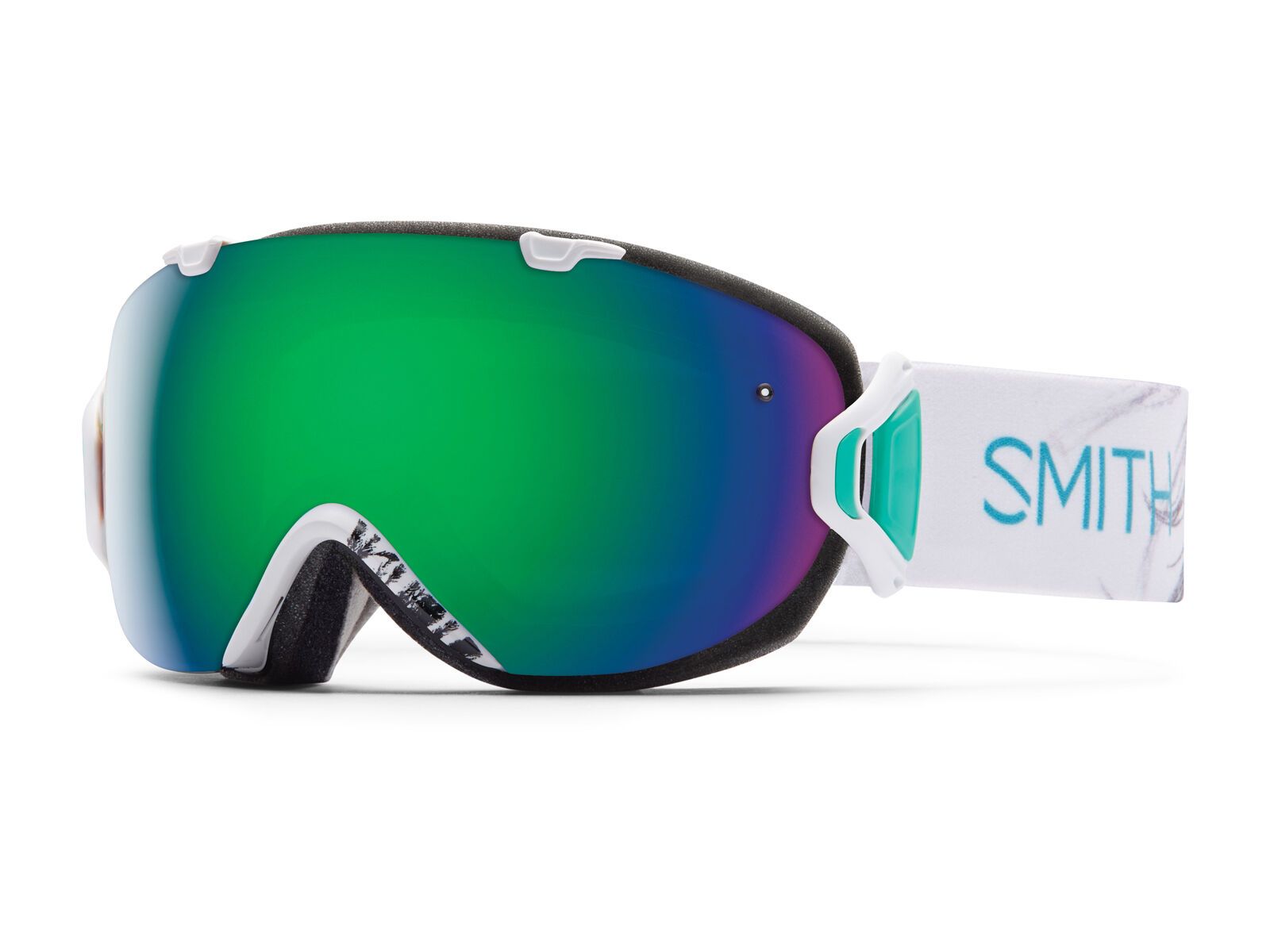 Smith I/Os + Spare Lens, white feather/green sol-x mirror - Bild 1