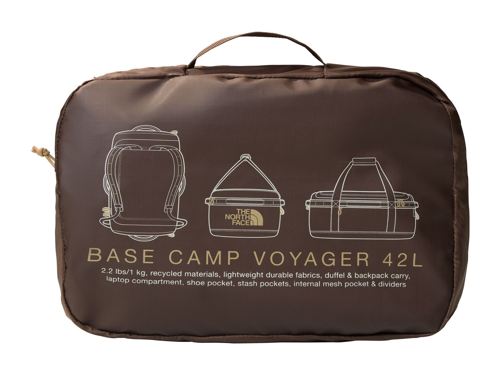 The North Face Base Camp Voyager Duffel 42L, smokey brown/khaki ston - Bild 5