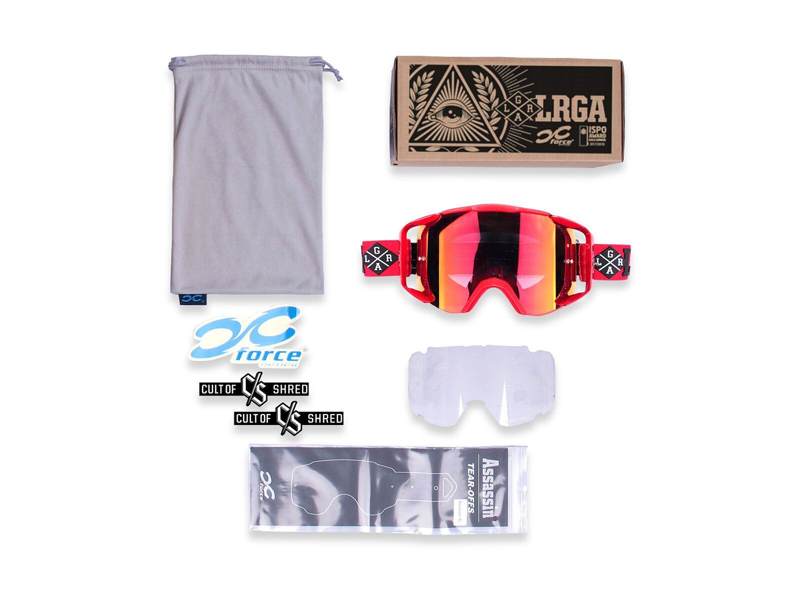 Loose Riders C/S Goggle Red inkl. WS, red/Lens: orange/smoke mirror - Bild 3