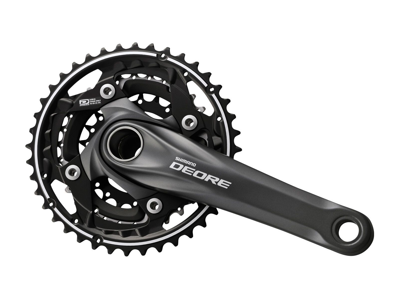 Shimano Kurbelgarnitur Deore MTB FC-M612 3x10 - 40/30/22, schwarz - Bild 1