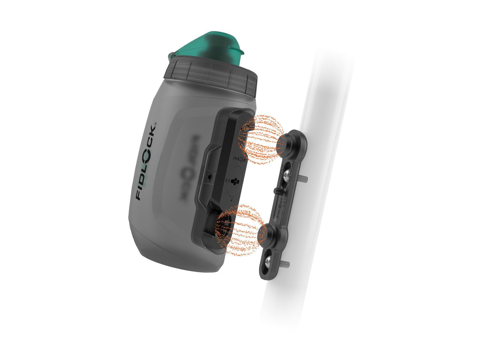 Fidlock Twist Bottle 450 Antibacterial + Bike Base, transparent black/light green - Bild 1