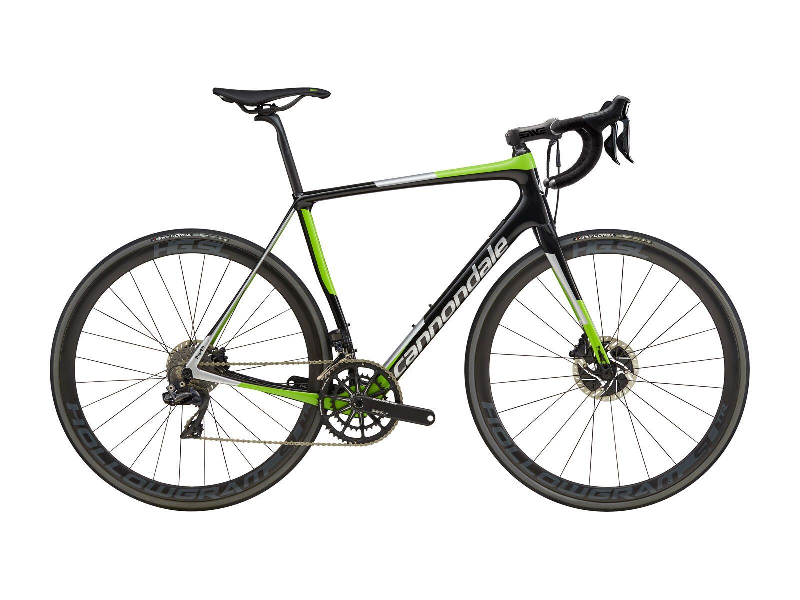 Cannondale Synapse Hi-Mod Disc Dura-Ace Di2, jet black w/ cannondale green and fine silver - gloss (REP) - Bild 1