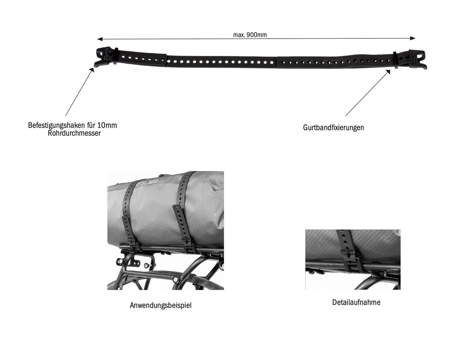 ORTLIEB O-Strap Rack - 900 mm, black - Bild 5
