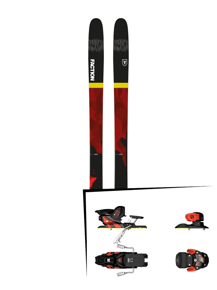 Set: Faction Prodigy 1.0 2018 + Salomon Warden MNC 13 white/black/orange - Bild 1